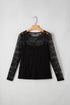 City Lights Sheer Lace Sleeve Square Neck Bodice Top